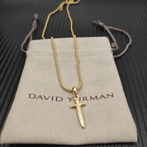 David Yurman Gold Sword Pendant Chain